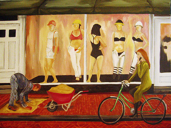 Kinky storefront, 2009, oil on canvas, 18