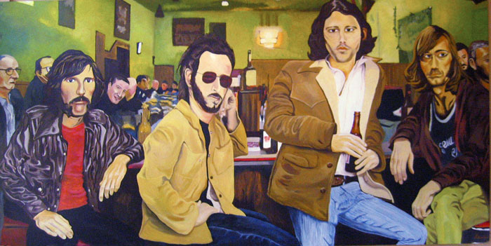 Morrison Hotel, 2007, Oil on board, 4' x 8'.